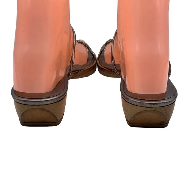 YSL Sandals Slip On Shoes Wedge Heel Yves Saint Laurent Sz EU 37 6.5-7. #35 - Picture 9 of 12